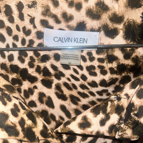 Calvin Klein Leopard Print Women's Dress size 12- MISSING BELT - Picture 5 of 8
